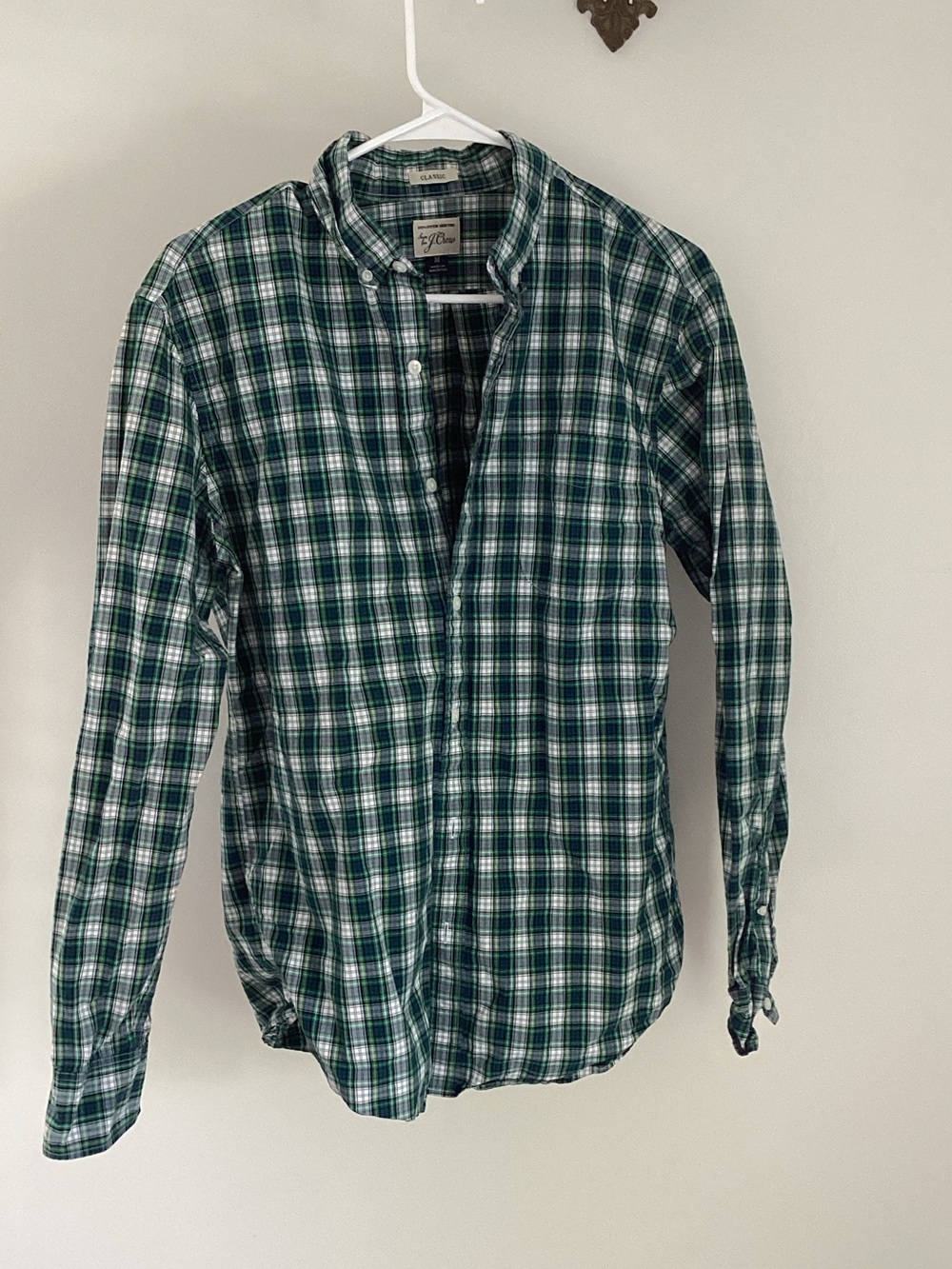 J. Crew Green Plaid Button-Down Shirt